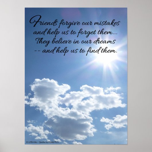 Poster Les amis pardonnent nos erreurs...Inspirationnel (Devant)