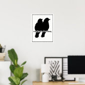 Poster Les amis sont choisis Famille Deux oiseaux Silhoue (Bureau à domicile)