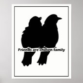 Poster Les amis sont choisis Famille Deux oiseaux Silhoue (Devant)