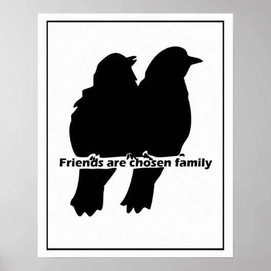 Poster Les amis sont choisis Famille Deux oiseaux Silhoue (Devant)
