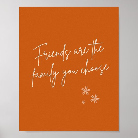 Poster Les amis sont la famille Citation positive (Devant)