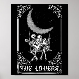 Poster Les amoureux Carte Tarot Vintage Ske Gothique Hall