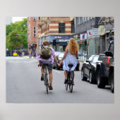 Poster Les amoureux de Copenhague sur les vélos (Devant)
