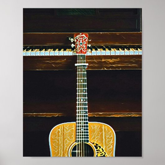 Poster Les amoureux de guitare cadeaux (Devant)