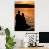 Poster Les amoureux du lac Sunset (Bureau à domicile)