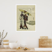 Poster Les amoureux sous un parapluie (Cuisine)