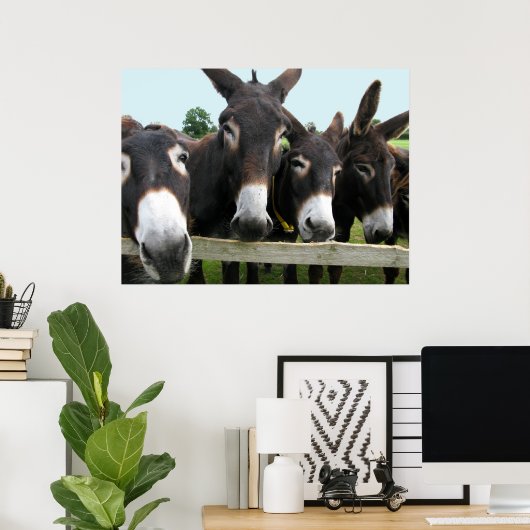 Poster Les ânes ! (Bureau à domicile)