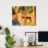 Poster Les ânes dans les palmiers par August Macke (Bureau à domicile)