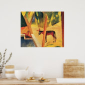 Poster Les ânes dans les palmiers par August Macke (Cuisine)