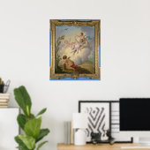 Poster Les anges jouent avec un oiseau dans un paysage (Bureau à domicile)