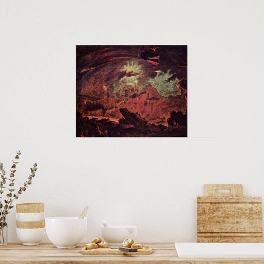 Poster Les anges tombés en enfer par John Martin (Cuisine)