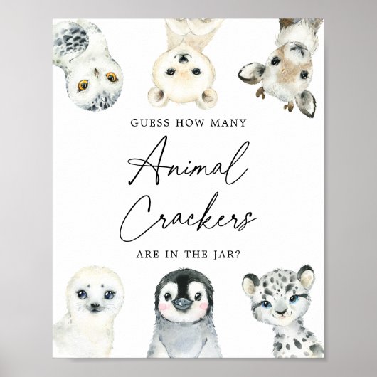 Poster Les animaux de l'Arctique devinent combien de crac (Devant)