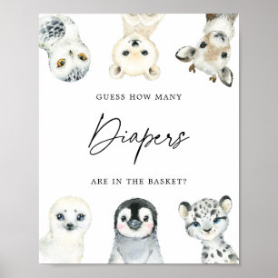 Poster Les animaux de l'Arctique devinent le nombre de pl