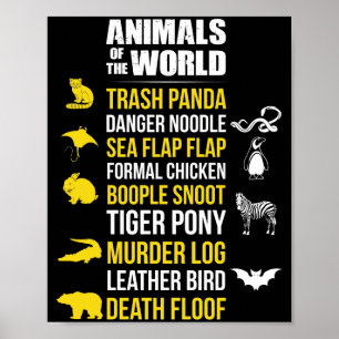 Poster Les Animaux Du Monde Déchets Panda Danger Noodle