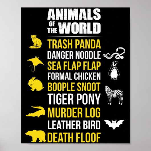 Poster Les Animaux Du Monde Déchets Panda Danger Noodle (Devant)