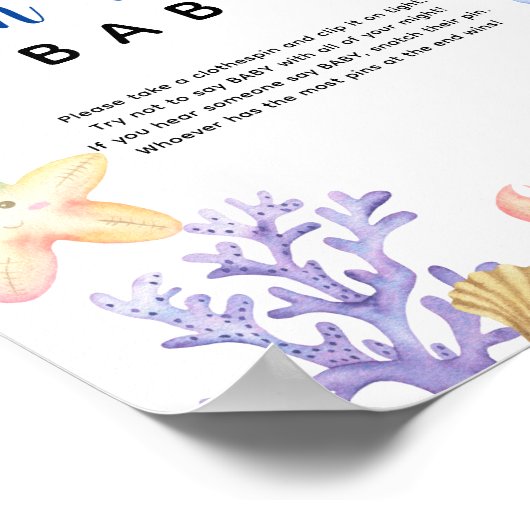 Poster Les animaux marins - Ne pas dire bébé (Coin)