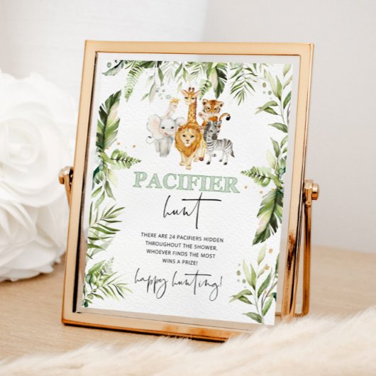 Poster Les animaux Safari chasse au Pacifique jeu de baby