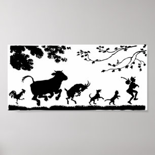 Poster Les Animaux Suivent Le Leader