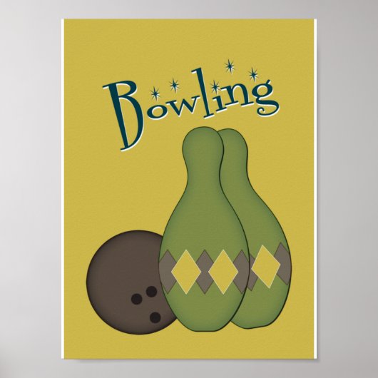Poster les années 50 Retro Bowling (Devant)