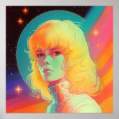 Poster les années 70 80 femmes de science-fiction inspiré (Devant)
