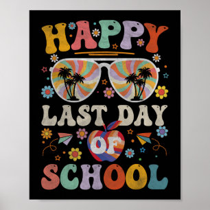 Poster les années 70 Joyeuse Dernière Journée De L'École 