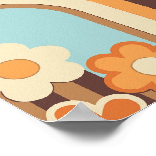 Poster les années 70 papier peint design transparent, fle (Coin)