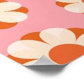 Poster les années 70 Rétro motif de puissance de fleur ar (Coin)