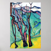 Poster Les arbres dans les contreforts sans cadre (Devant)