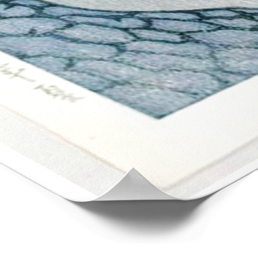 Poster Les arbres et la scène du lac Ukiyo-e (Coin)