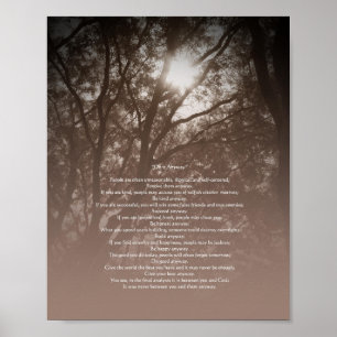 Poster Les arbres rougeoyants "le font de toute façon"