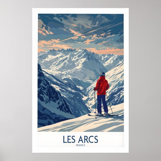 Poster Les Arcs Ski Print - France 1 (Devant)