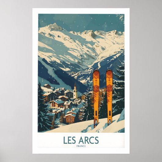 Poster Les Arcs Wall Art - France 1 (Devant)