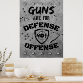 Poster Les Armes À Feu Sont Pour La Défense Et Non Pour L (Cuisine)