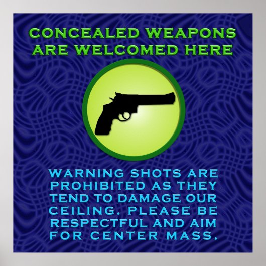 Poster Les armes cachées sont les bienvenues (Devant)