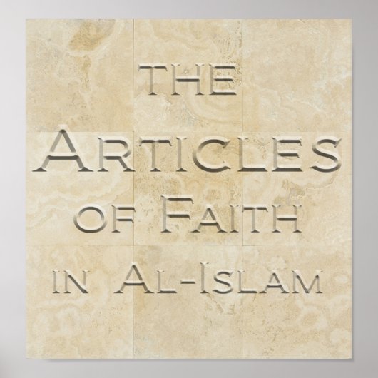 Poster Les Articles de Foi en Pierre Travertine (Devant)
