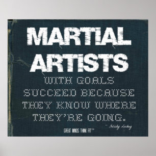 Poster Les artistes martiaux avec des buts réussissent en