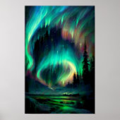 Poster Les aurores boréales, Aurora Borealis, Alaska (Devant)