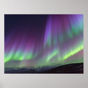 Poster Les Aurores Boréales   Nord de l'Islande