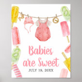 Poster Les Baby showers de filles Popsicle sont doux (Devant)