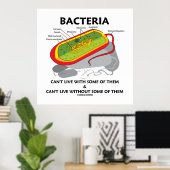 Poster Les bactéries ne peuvent pas vivre avec certaines  (Bureau à domicile)