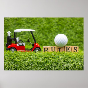 Poster Les balles de golf sont sur de l'herbe verte