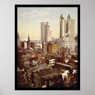 Poster Les bâtiments les plus grands New York City 1901