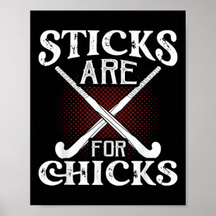 Poster Les bâtons sont pour les filles Joueuse de hockey