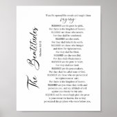 Poster Les Béatitudes Matthieu 5:2-12 Écriture biblique (Devant)
