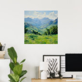 Poster Les beaux-arts de Green Forêt Peaks | Impressionni (Bureau à domicile)