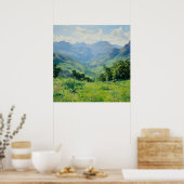 Poster Les beaux-arts de Green Forêt Peaks | Impressionni (Cuisine)