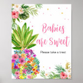 Poster Les bébés ananas floraux tropicaux sont doux (Devant)