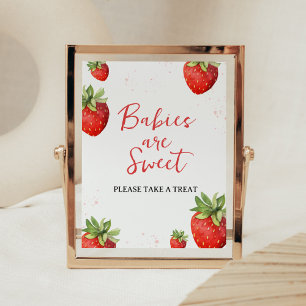 Poster Les bébés aux fraises rouges minimalistes sont dou