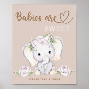 Poster Les bébés baby showers éléphants sont doux prendre