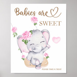 Poster Les bébés baby showers éléphants sont doux prendre